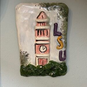 Handcrafted Ceramic LSU Bell Tower Wall Art